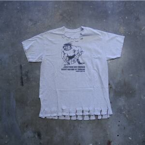 Vintage Y2K Albert Einstein Caveman Graphic Tee Crazy Cutting Mens Size M